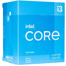 Hình ảnh Bộ vi xử lý CPU Intel Core i3 10105F (3.7GHz turbo up to 4.4GHz, 4 nhân 8 luồng, 6MB Cache, Socket 1200) - Hàng Chính Hãng