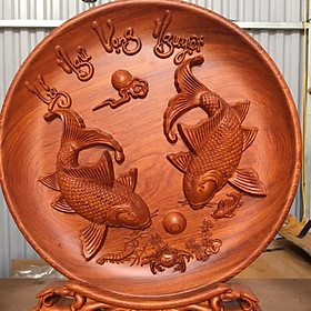 Mua Đĩa lý ngư vọng Nguyệt gỗ hương