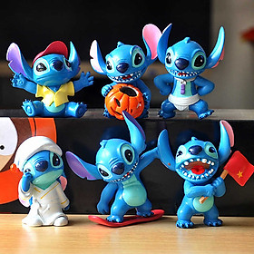 Bộ 6 Mô Hình Trang Trí Lito & Stitch - Cao 7cm