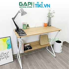 Mua Bàn Làm Việc Gỗ Chân Sắt GAPI  Square Table Có Kệ Sách Học Sinh Nội Thất Phòng Làm Việc Lắp Ráp - GM18