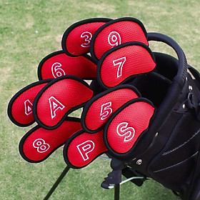 10Pcs/Pack Meshy Golf Iron Covers Set Golf Club Head Cover Fit Most Irons