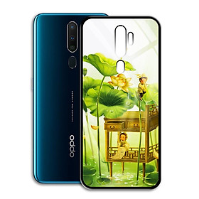 Ốp Lưng Kính Cường Lực cho điện thoại Oppo A9 2020 - 0383 7884 ANNHIEN02 - Cúc Họa Mi - Hàng Chính Hãng