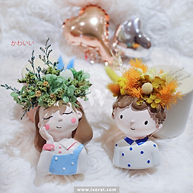 Mua Bình hoa khô cô gái by IXORAT   Bé Hoa   quà trang trí để bàn quà tặng sinh nhật bạn bè người yêu