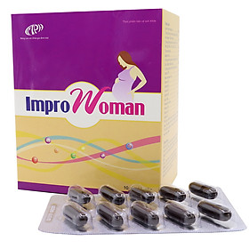 Viên bổ bà bầu ImproWoman - Bổ sung canxi, sắt, DHA, EPA, Magie, Kẽm cùng các vitamin và khoáng chất giúp bồi bổ cho cả mẹ và thai nhi. Hộp 100 viên. SP đạt chuẩn GMP – WHO.