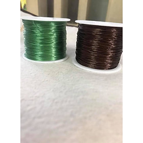 2 CUỘN THUN CO GIÃN MÀU XANH LÁ VÀ ĐEN HOẶC NÂU ĐEN XỎ CHUYÊN XỎ VÒNG TAY BẰNG ĐÁ NAM NỮ 