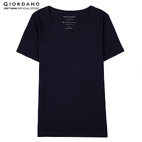 Áo thun ngắn tay cổ tim nữ giordano 05322248