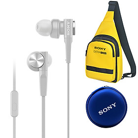 Tai nghe Sony ExtraBass MDR-XB55AP + Quà tặng Túi đeo chéo & Hộp đựng tai nghe Sony - Hàng chính hãng