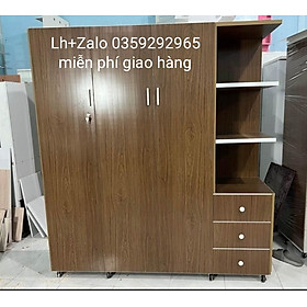 Tủ nhựa đài Loan 3 cánh 1 kệ