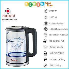 Mua Ấm Đun Siêu Tốc MASUTO MS-CITIZEN Đun Cực Nhanh 2 Phút Sôi Công Nghệ Nhật Bản Dung Tích 1.8 Lít Công Suất 2200 W - Hàng Chính Hãng