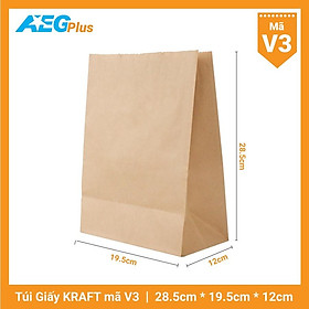 Túi đựng đáy vuông V3  - Túi giấy kraft trơn