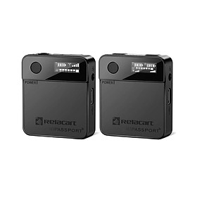 Relacart Mi1 2.4GHZ Wireless Lavalier Microphone System Mini Wireless Lapel Microphone with Receiver and Transmitter