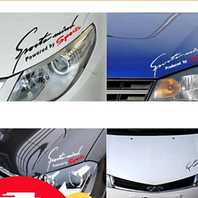 Tem trang trí ô tô chữ Sport Mind - Logo trang trí xe hơi-MÀU TRẮNG ĐEN