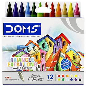 Hộp 12 Bút Sáp Màu Triangle Extra Long - DOMS 8100