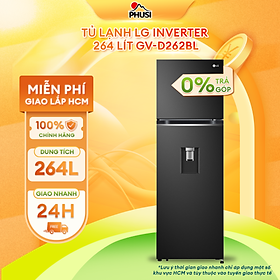 Mua Tủ lạnh ngăn đá trên  lấy nước ngoài LG Smart Inverter GV-D262BL  264L (Đen) - HÀNG CHÍNH HÃNG (CHỈ GIAO HCM)