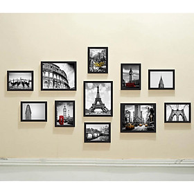 (HCM) Khung ảnh treo tường kỳ quan thế giới 3 trang trí quán ăn, nhà hàng kèm đinh treo