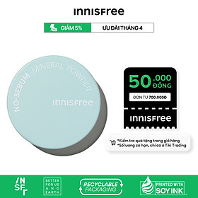 Phấn phủ kiềm dầu dạng bột innisfree No Sebum Mineral Powder 5g