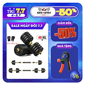 Bộ Tạ Tay Đa Năng Điều Chỉnh 40kg Thiết Kế Mới Chính Hãng Đại Nam Sport + Tặng Găng Tay Tập Tạ