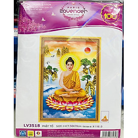 Mua Tranh thêu chữ thập Phật thích ca LV3493  kích thước 40 x 50 cm
