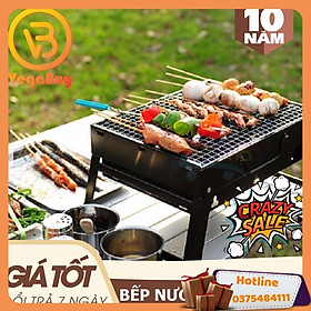 Mua Bếp Nướng Than Hoa Hình Chữ Nhật Gấp Gọn Dã Ngoại Du Lịch Ngoài Trời Không Khói. Hàng Dầy - Hàng Loại 1