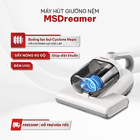 Máy hút bụi giường nệm cầm tay Masuto MSDreamer - UV diệt khuẩn, 2 buồng lọc bụi Cyclone Hepa, lực hút mạnh 13000Pa - Hàng chính hãng