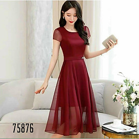 ĐẦM VOAN CHIFFON,CHẤT LIỆU VÃI THOÁNG MÁT,THIẾT KẾ HỌA TIẾT TRƠN NHƯNG KHÔNG KÉM PHẦN SANG TRỌNG TRANG NEMO 36 FASHION