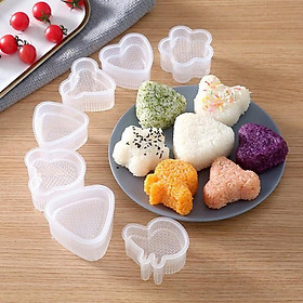 Set 7 Khuôn cơm nắm Onigiri nhiều hình (hoa, trái tim,...), khuôn 7 khuôn làm đồ ăn dặm cho bé