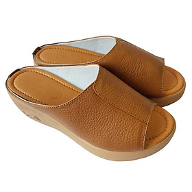 Dép Đế Xuồng Nữ BIGBEN Da Bò Thật Cao 5 Phân DX44