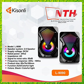 Mua Bộ loa KISONLI L-9090 2.0 Led RGB cực đẹp ( 2 cái/ bộ ) - chuyên nhạc và game