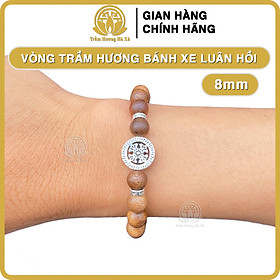 Vòng tay phong thủy bánh xe luân hồi trầm hương HÀ XÁ vòng đeo tay cặp đôi nam nữ may mắn tài lộc