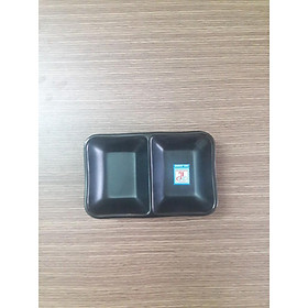 Mua Chén Chấm Melamine Gia Vị 2 Ngăn Màu Xám Đá/Đen MS 108