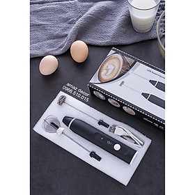 SALE GIÁ SỈ TẠI XƯỞNG Máy tạo bọt cafe đánh trứng mini 2 trong 1 cầm tay dùng pin sạc USB 3 cấp độ cao cấp