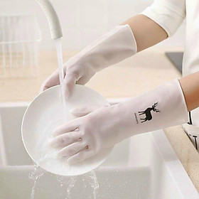 Găng tay cao su trắng nhật hiệu con hươu