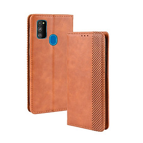 Bao da dành cho SamSung Galaxy M21 Flip Wallet Leather dạng ví đa năng siêu bền siêu êm