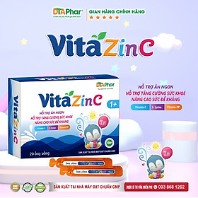 VITA ZINC HỖ TRỢ ĂN NGON TĂNG CƯỜNG SỨC KHỎE NÂNG CAO ĐỀ KHÁNG HỘP 20 ỐNG