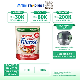 Ngũ cốc ăn sáng Fitnesse Granola Nam Việt Quất & Hạt Bí Ngô (gói 300g)