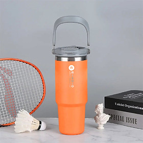 Ly Giữ Nhiệt inox 304 không gỉ sét kèm quai xách và ống hút Mishio size 600ml và 900ml - Hàng chính hãng