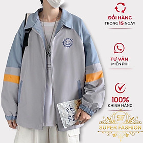 Áo khoác Dù Nam Fashion 2 Lớp Lót Dù Mền Mịn Phối Sọc Tay Vàng Cao Cấp