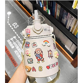 Mua Bình nước bình giữ nhiệt  bình giữ nhiệt cute có ống hút  inox 304 không rỉ an toàn