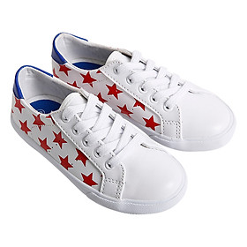 Giày Sneaker Buộc Dây Bé Gái Urban UG1609W – Trắng In Sao