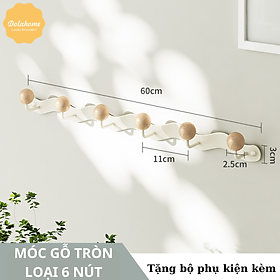 Mua Móc treo dán tường kim loại nút gỗ tròn Dola Home. Móc dán tường dán cửa chịu lực treo quần áo  đồ dùng  không cần khoan