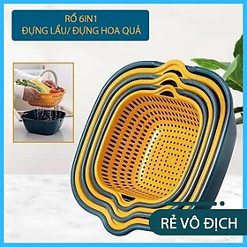 Mua Bộ 6 Món Rổ Kèm Chậu Cao Cấp Đa Năng  Ráo Nước  Rỏ Đựng Đồ 2 Trong 1 Tiện Lợi (3 Rổ  3 Chậu)
