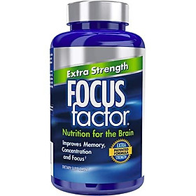 Focus Factor Extra Strength - Memory, Concentration & Focus - DMAE, Vitamin D, DHA, Bacopa & Much More - Trusted Clinically Tested Brain Health Supplement (120 Count)
