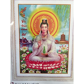 Mua Freeship200k_Tranh thêu chữ thập Vía Đức Quan Thế Âm Bồ Tát LV3252 kt40x31cm