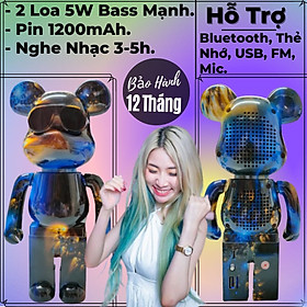 Mua Loa Bluetooth Mini Hình Gấu B5+ Có 2 Loa 5W Công Suất Lớn  Bass Mạnh  Pin 1200mAh  Có Khe Cắm Thẻ Nhớ  USB  FM