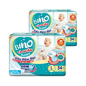 Combo - 2 Tã quần Bino Kháng khuẩn Size L54miếng (9-14kg)