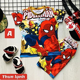 Đồ bộ bé trai hình siêu nhân 10-43kg- Vải thun lạnh -giặt không vỡ hình- Kiến Lửa