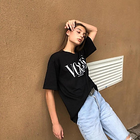Áo thun nữ BLACKDOKI-VOGUE 5 , áo phông basic dáng rộng tay lỡ cá tính unisex M98