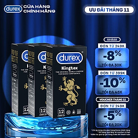 Bộ Bao Cao Su Durex Kingtex 3 Hộp 12 Bao