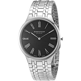 Đồng hồ nam dây thép không gỉ Romanson Quartz EM4252MWWH - màu WH/ BK