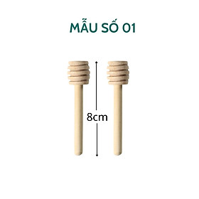 [Nhiều mẫu] Set 2 cây lấy mật ong bằng gỗ cán dài, muỗng khuấy thìa gỗ múc mật ong chuyên dụng